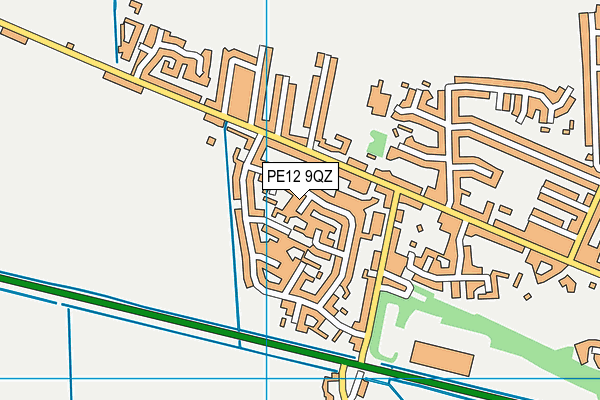 PE12 9QZ map - OS VectorMap District (Ordnance Survey)