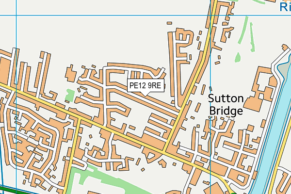 PE12 9RE map - OS VectorMap District (Ordnance Survey)