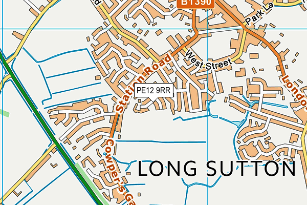 PE12 9RR map - OS VectorMap District (Ordnance Survey)