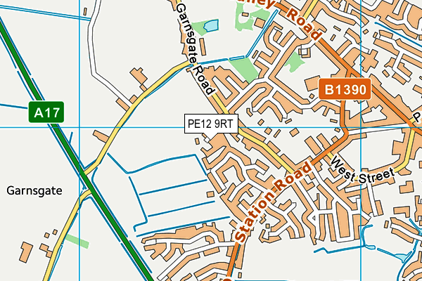 PE12 9RT map - OS VectorMap District (Ordnance Survey)