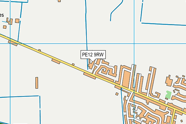 PE12 9RW map - OS VectorMap District (Ordnance Survey)