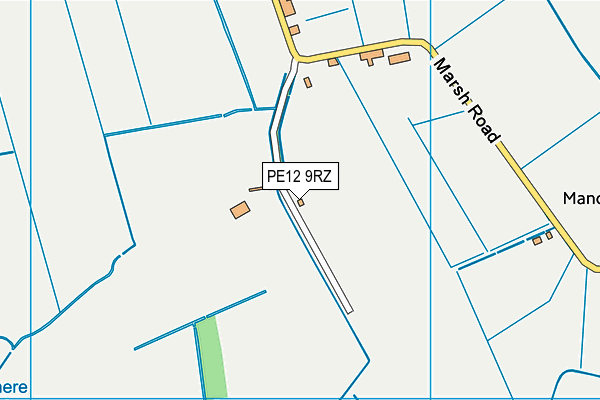 PE12 9RZ map - OS VectorMap District (Ordnance Survey)