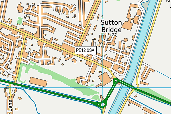 Sutton Bridge Memorial Park map (PE12 9SA) - OS VectorMap District (Ordnance Survey)