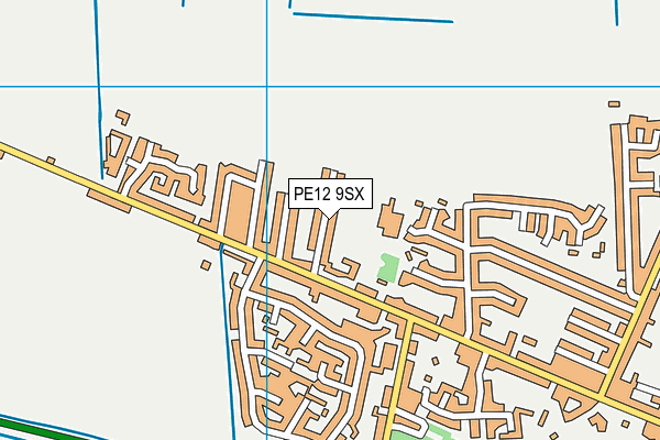 PE12 9SX map - OS VectorMap District (Ordnance Survey)