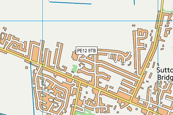 PE12 9TB map - OS VectorMap District (Ordnance Survey)