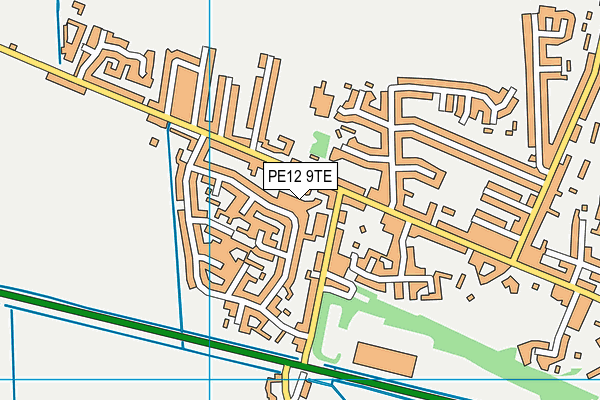 PE12 9TE map - OS VectorMap District (Ordnance Survey)