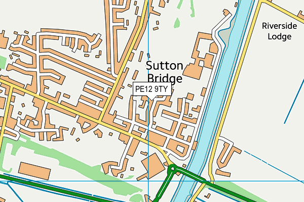 PE12 9TY map - OS VectorMap District (Ordnance Survey)
