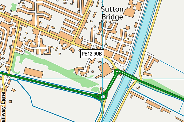 PE12 9UB map - OS VectorMap District (Ordnance Survey)