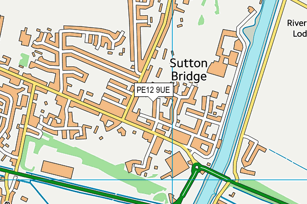 PE12 9UE map - OS VectorMap District (Ordnance Survey)