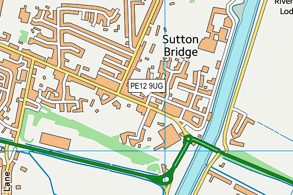 PE12 9UG map - OS VectorMap District (Ordnance Survey)