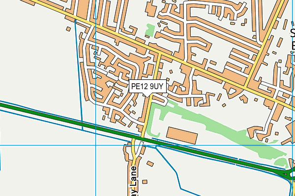 PE12 9UY map - OS VectorMap District (Ordnance Survey)