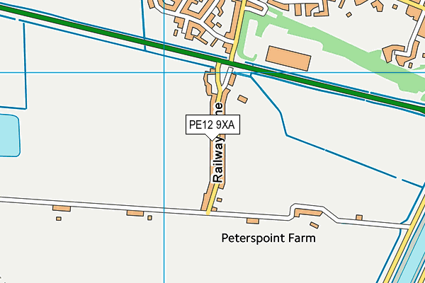 PE12 9XA map - OS VectorMap District (Ordnance Survey)