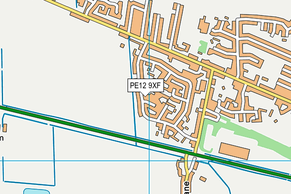 PE12 9XF map - OS VectorMap District (Ordnance Survey)