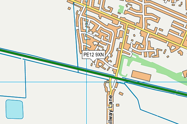 PE12 9XN map - OS VectorMap District (Ordnance Survey)