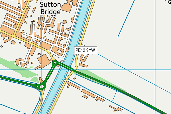 PE12 9YW map - OS VectorMap District (Ordnance Survey)