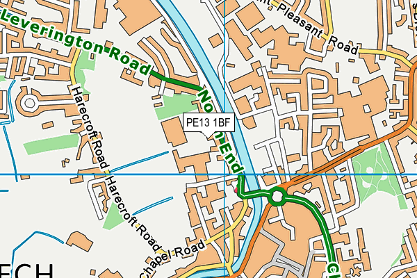 PE13 1BF map - OS VectorMap District (Ordnance Survey)