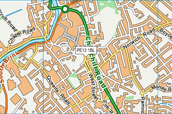 PE13 1BL map - OS VectorMap District (Ordnance Survey)