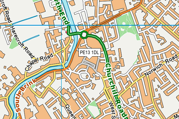PE13 1DL map - OS VectorMap District (Ordnance Survey)