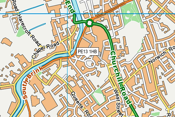PE13 1HB map - OS VectorMap District (Ordnance Survey)
