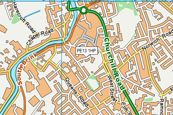 PE13 1HP map - OS VectorMap District (Ordnance Survey)
