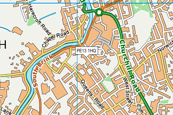PE13 1HQ map - OS VectorMap District (Ordnance Survey)