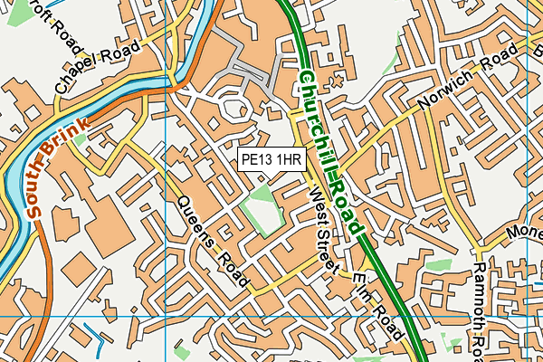 PE13 1HR map - OS VectorMap District (Ordnance Survey)
