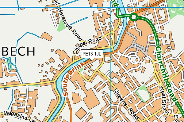 PE13 1JL map - OS VectorMap District (Ordnance Survey)