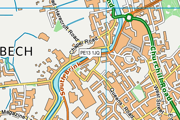 PE13 1JQ map - OS VectorMap District (Ordnance Survey)