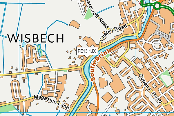 Wisbech Grammar School map (PE13 1JX) - OS VectorMap District (Ordnance Survey)