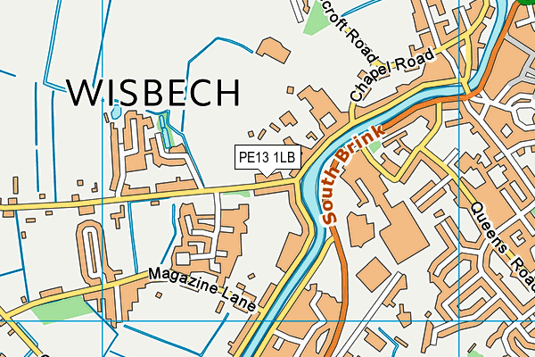 PE13 1LB map - OS VectorMap District (Ordnance Survey)