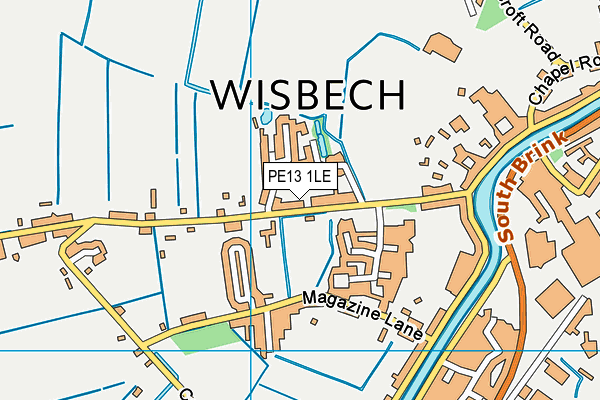 PE13 1LE map - OS VectorMap District (Ordnance Survey)