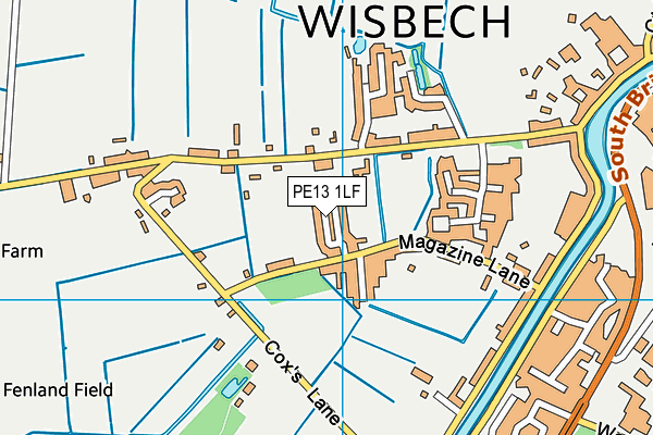 PE13 1LF map - OS VectorMap District (Ordnance Survey)