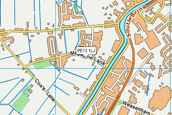 PE13 1LJ map - OS VectorMap District (Ordnance Survey)