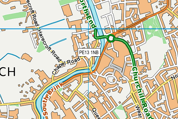 PE13 1NB map - OS VectorMap District (Ordnance Survey)