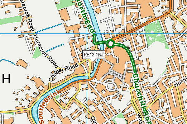 PE13 1NJ map - OS VectorMap District (Ordnance Survey)