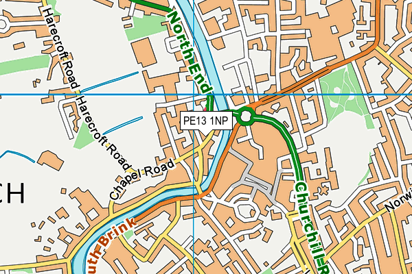 Shapers Gym map (PE13 1NP) - OS VectorMap District (Ordnance Survey)