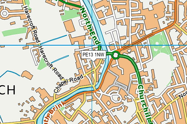 PE13 1NW map - OS VectorMap District (Ordnance Survey)