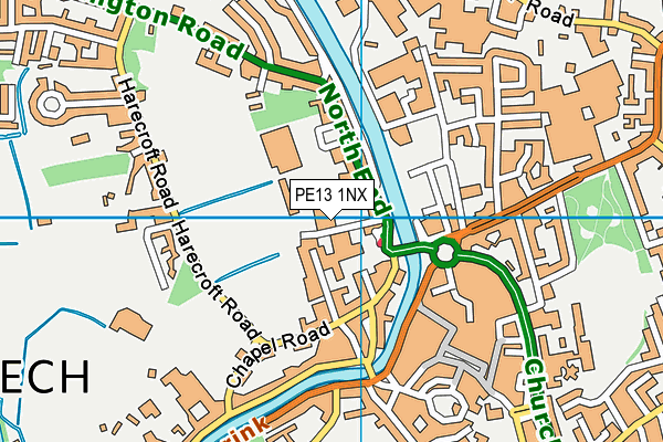 PE13 1NX map - OS VectorMap District (Ordnance Survey)