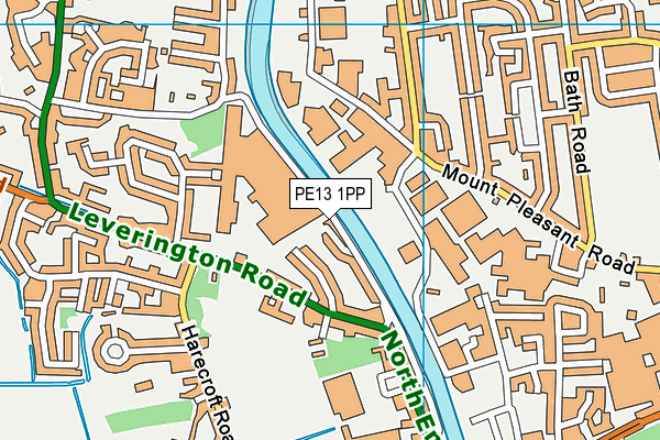 PE13 1PP map - OS VectorMap District (Ordnance Survey)