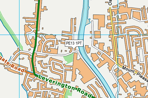 PE13 1PT map - OS VectorMap District (Ordnance Survey)