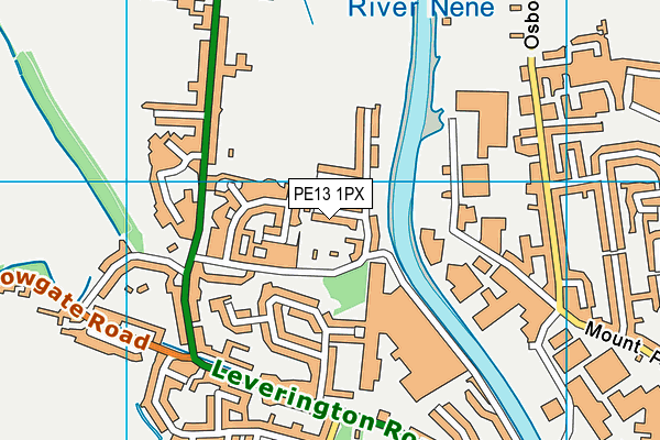 PE13 1PX map - OS VectorMap District (Ordnance Survey)