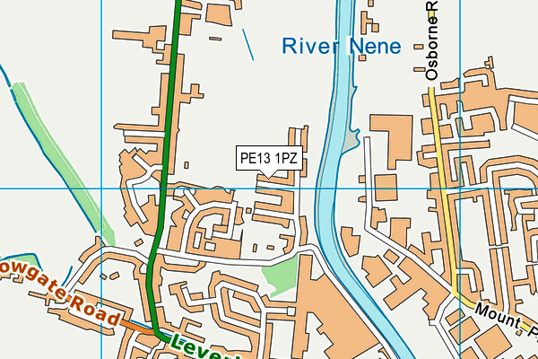 PE13 1PZ map - OS VectorMap District (Ordnance Survey)