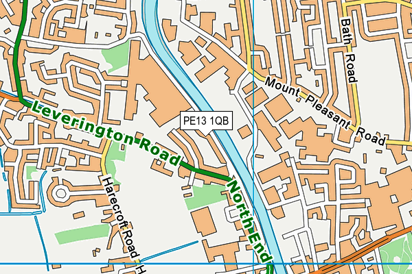 PE13 1QB map - OS VectorMap District (Ordnance Survey)