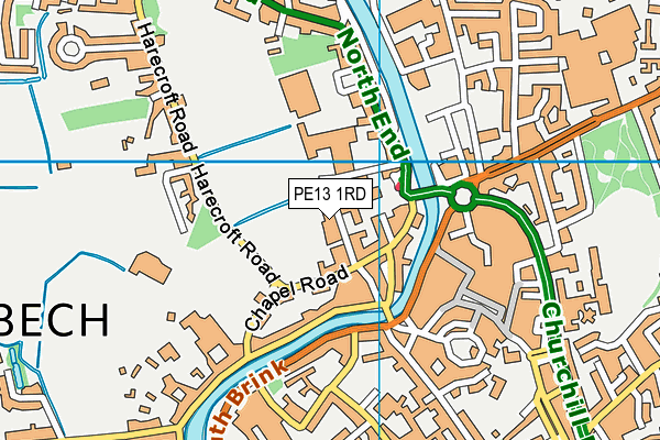 PE13 1RD map - OS VectorMap District (Ordnance Survey)