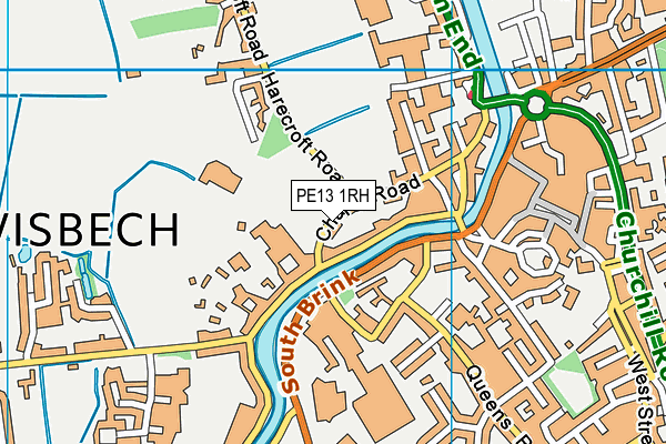 Wisbech Grammar School map (PE13 1RH) - OS VectorMap District (Ordnance Survey)