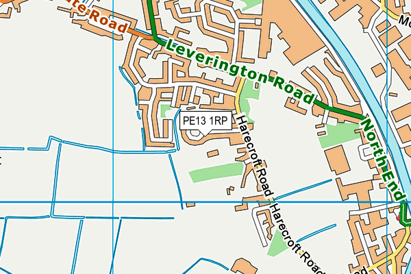 PE13 1RP map - OS VectorMap District (Ordnance Survey)