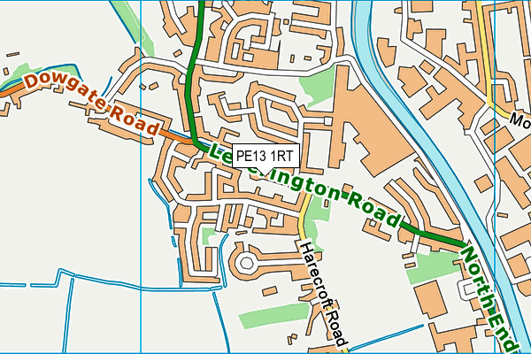 PE13 1RT map - OS VectorMap District (Ordnance Survey)