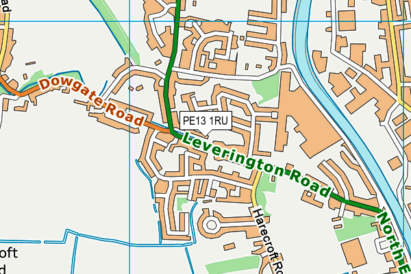 PE13 1RU map - OS VectorMap District (Ordnance Survey)