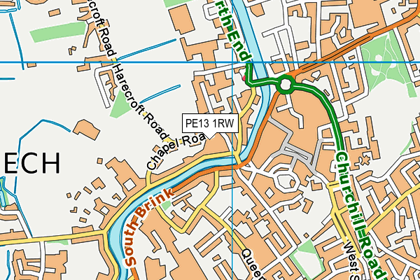 PE13 1RW map - OS VectorMap District (Ordnance Survey)