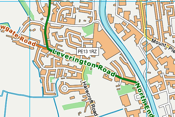 PE13 1RZ map - OS VectorMap District (Ordnance Survey)